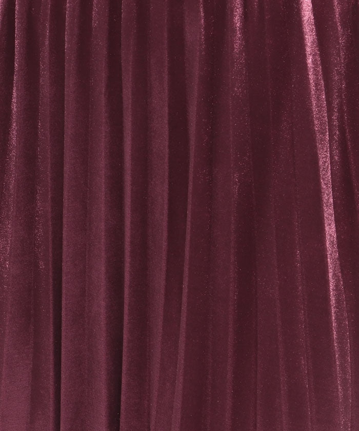Socolla 【socolla】 Velour Accordion Pleated Skirt