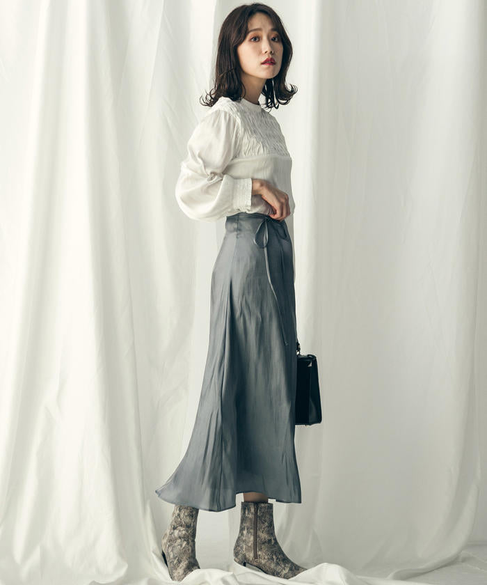 Socolla 【socolla】 NET Betchu Shiny Satin Skirt