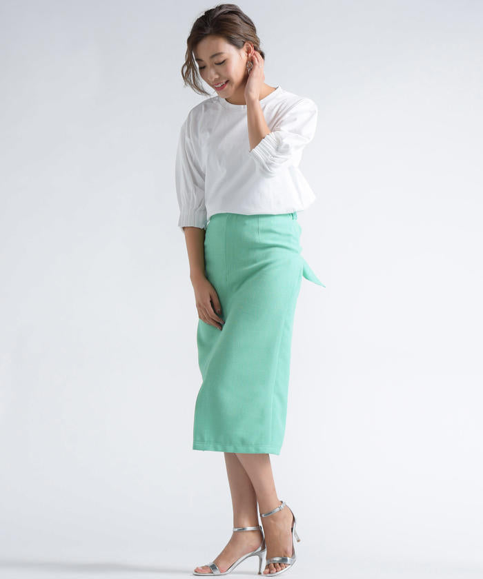 ソコラ socolla 普莉蒂奧克斯緞帶緊身裙