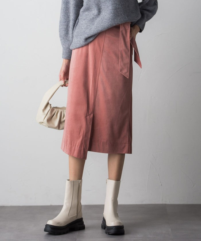 Socolla 【socolla】 Wrap Corduroy Skirt