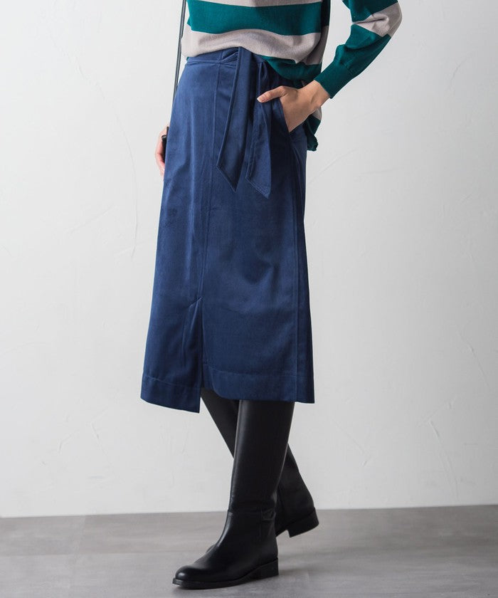 Socolla 【socolla】 Wrap Corduroy Skirt