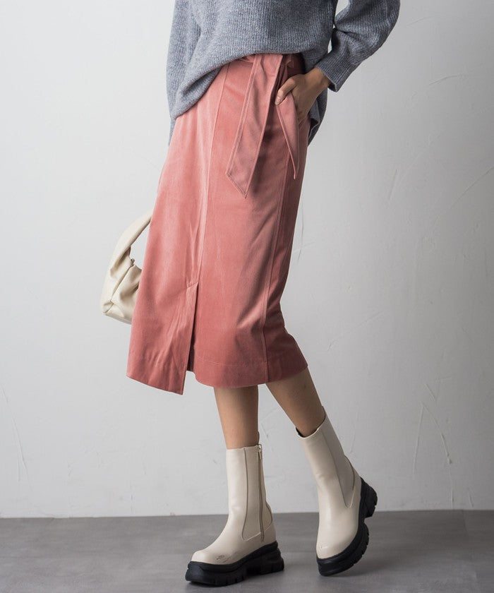 Socolla 【socolla】 Wrap Corduroy Skirt