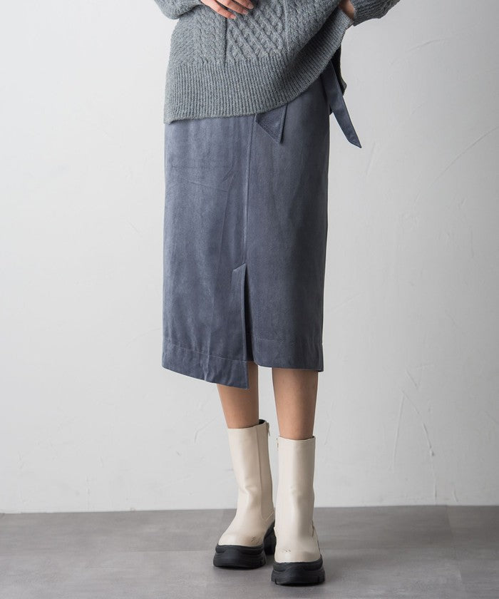 Socolla 【socolla】 Wrap Corduroy Skirt
