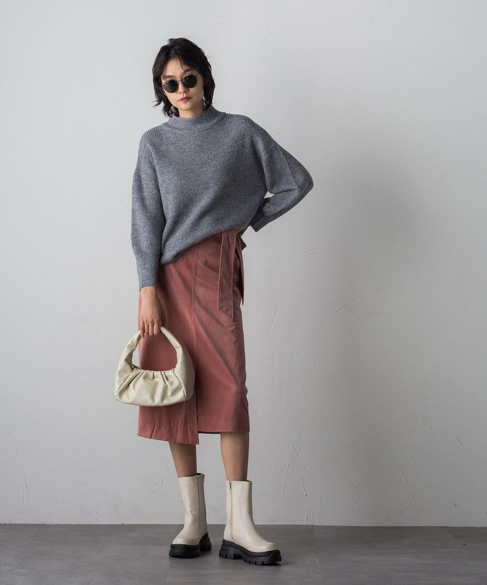 Socolla 【socolla】 Wrap Corduroy Skirt