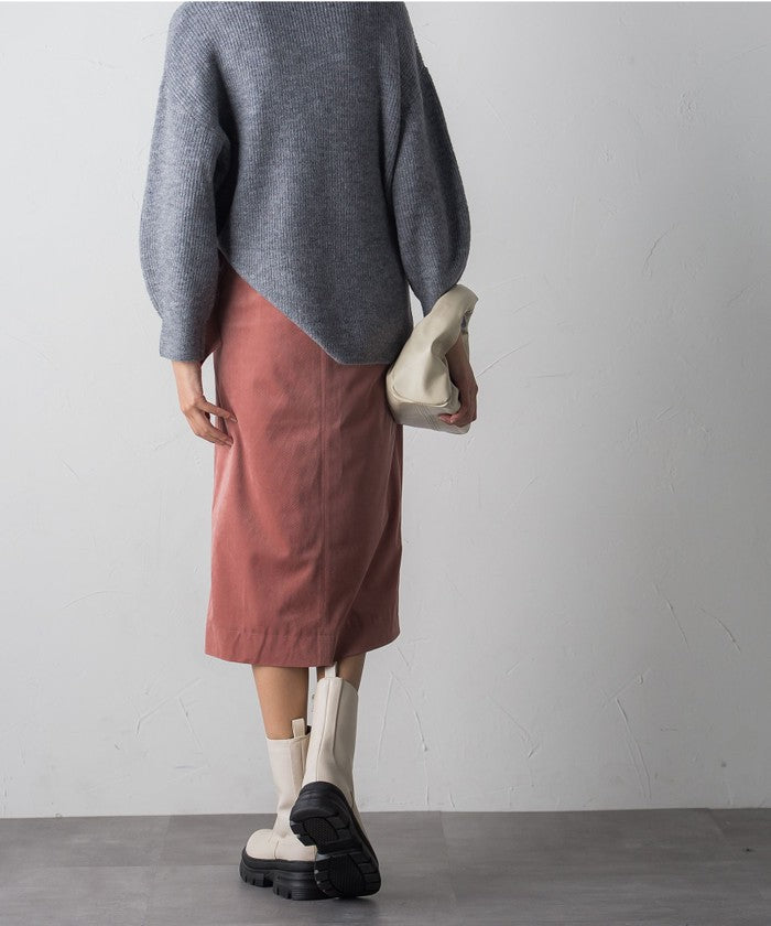 Socolla 【socolla】 Wrap Corduroy Skirt