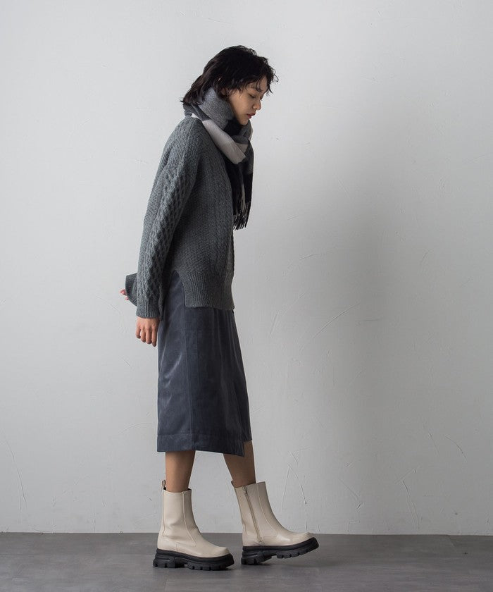 Socolla 【socolla】 Wrap Corduroy Skirt