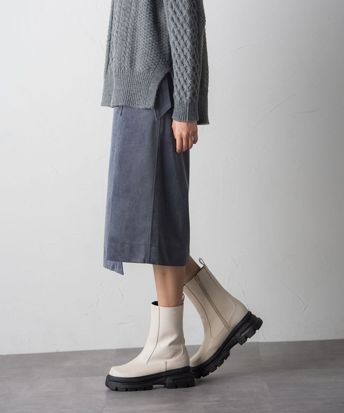 Socolla 【socolla】 Wrap Corduroy Skirt