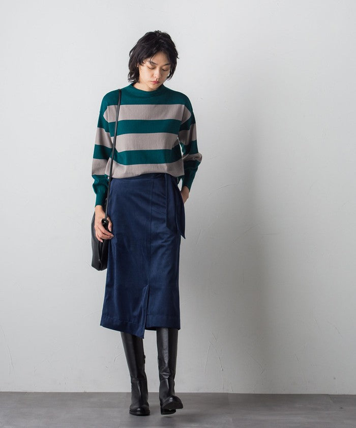 Socolla 【socolla】 Wrap Corduroy Skirt