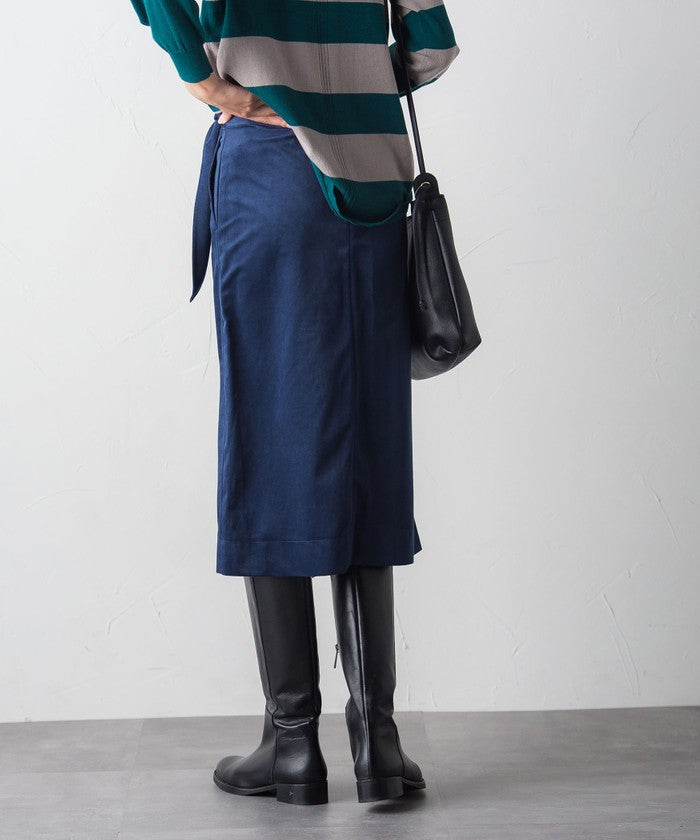 Socolla 【socolla】 Wrap Corduroy Skirt