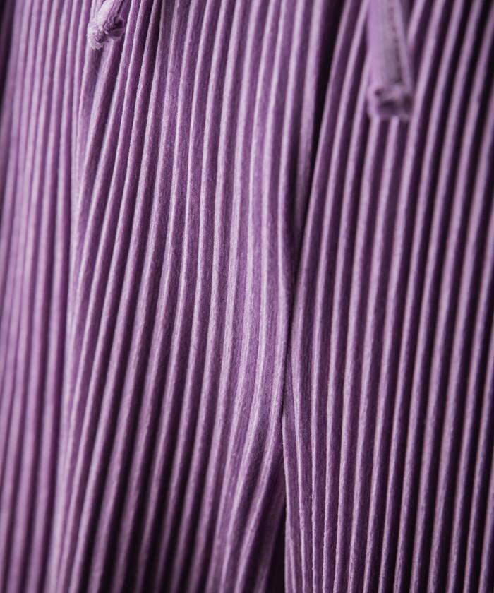 Socolla 【socolla】 Suede Touch Pleated Straight Pants