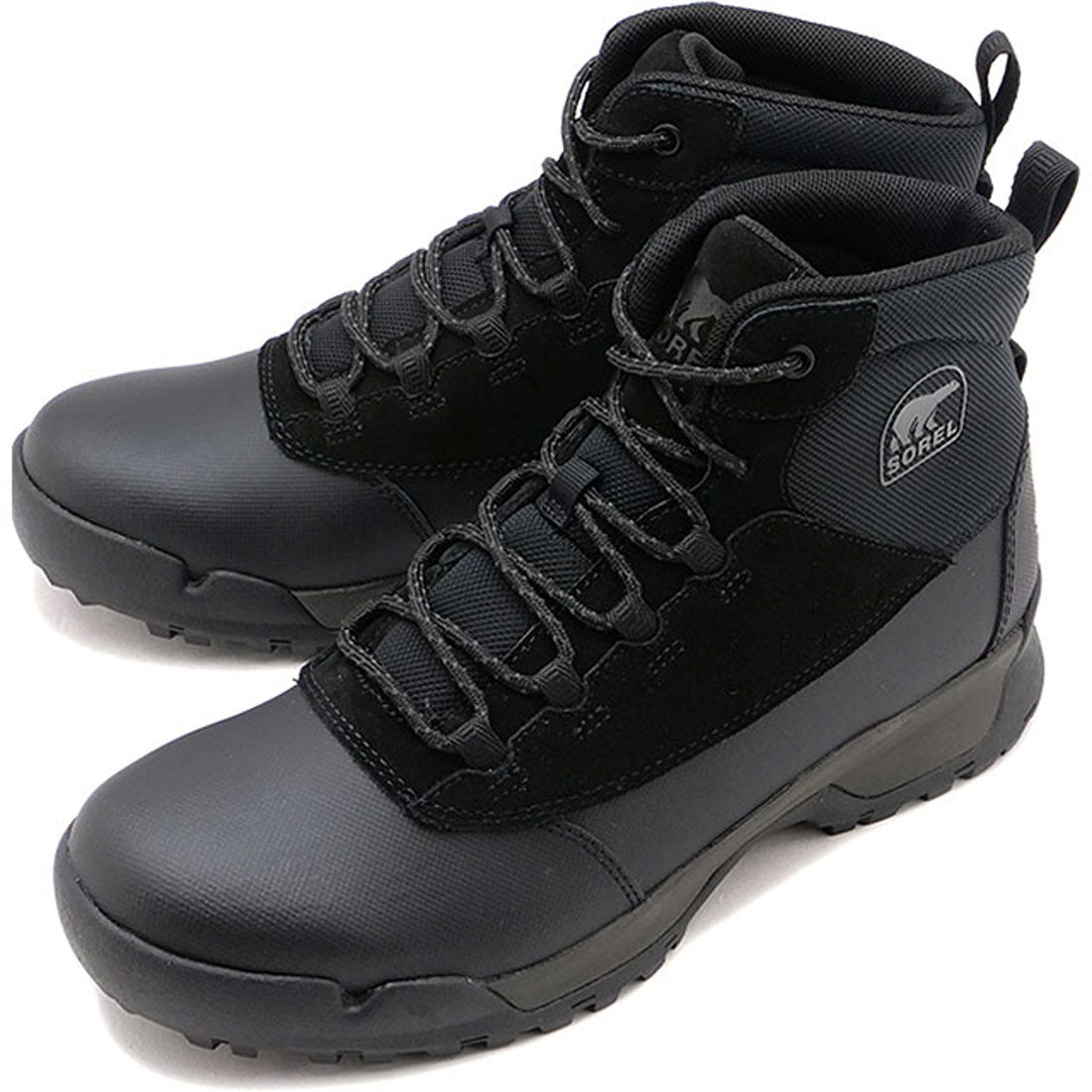 ソレル SOREL M BUXTON LITE LACE PLUS WP Black/Black [NM5166-010],Black/Black