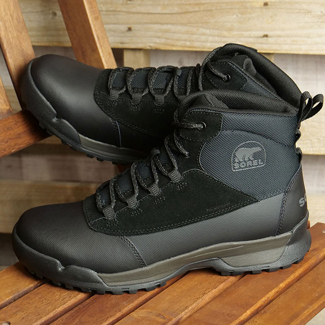 ソレル SOREL M BUXTON LITE LACE PLUS WP Black/Black [NM5166-010]