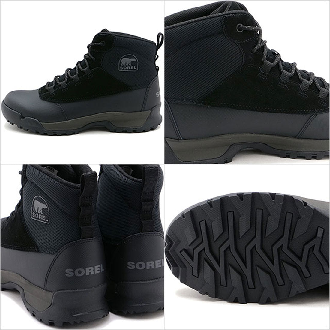 ソレル SOREL M BUXTON LITE LACE PLUS WP Black/Black [NM5166-010]