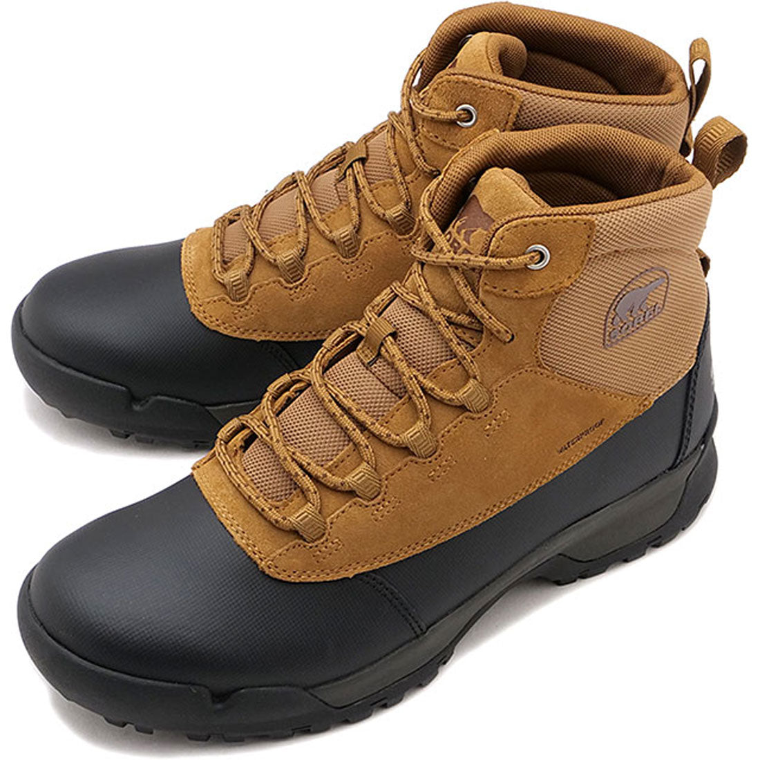 ソレル SOREL M BUXTON LITE LACE PLUS WP Black/Black [NM5166-010],Elk/Black