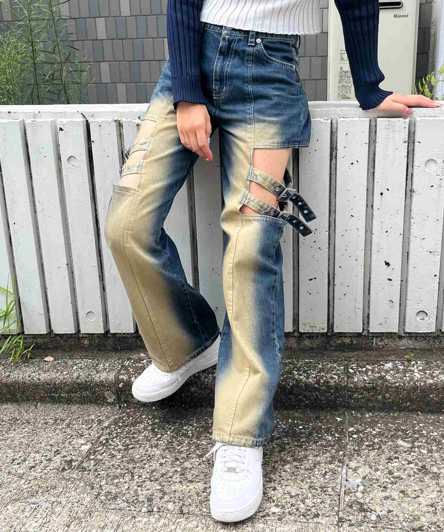 SPIRAL GIRL SPIRALGIRL Side Open Belt Denim