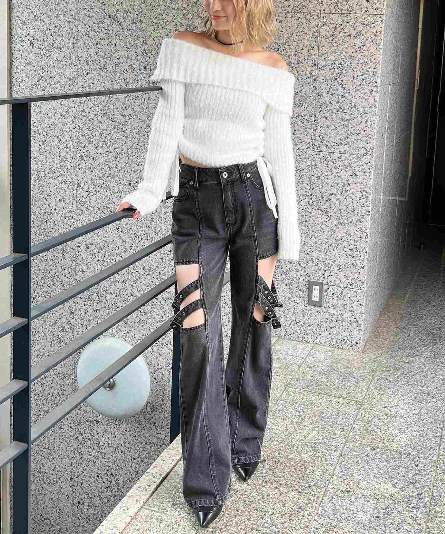 SPIRAL GIRL SPIRALGIRL Side Open Belt Denim