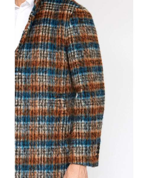 ハイストリート HIGH STREET HIGH STREET∴BALLIシャギーチェックスタンドコート （オレンジ） オレンジ
