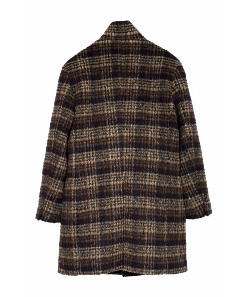 ハイストリート HIGH STREET HIGH STREET∴BALLIシャギーチェックスタンドコート （オレンジ） オレンジ