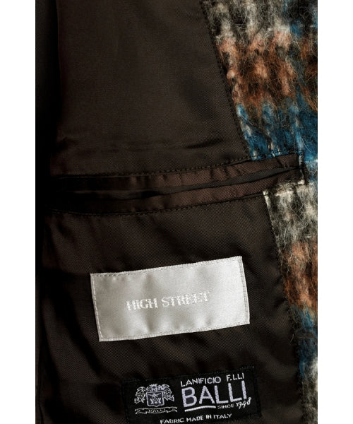 ハイストリート HIGH STREET HIGH STREET∴BALLIシャギーチェックスタンドコート （オレンジ） オレンジ
