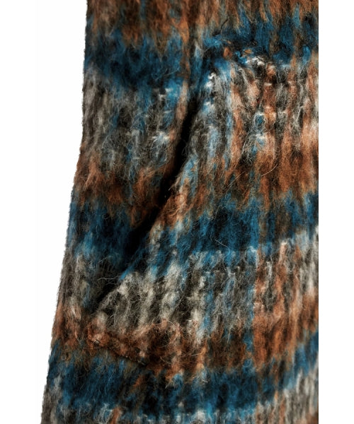ハイストリート HIGH STREET HIGH STREET∴BALLIシャギーチェックスタンドコート （オレンジ） オレンジ