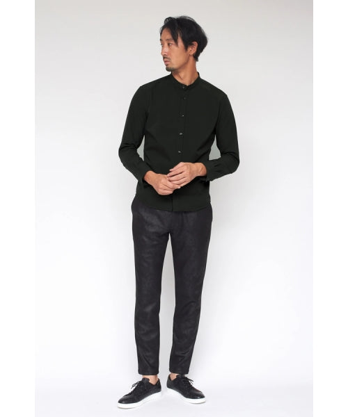 ハイストリート HIGH STREET HIGH STREET∴2WAYストレッチマイクロチェックバンドカラーシャツ （キャメル） キャメル