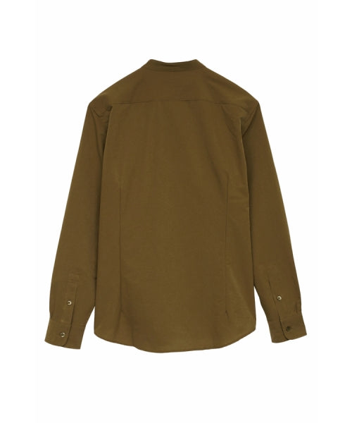 ハイストリート HIGH STREET HIGH STREET∴2WAYストレッチマイクロチェックバンドカラーシャツ （キャメル） キャメル
