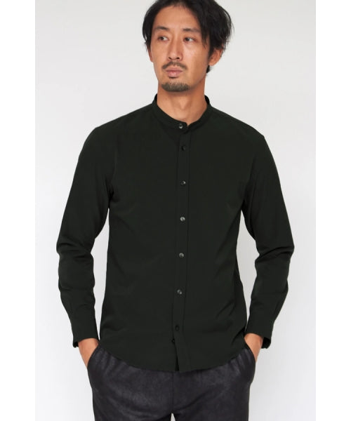 ハイストリート HIGH STREET HIGH STREET∴2WAYストレッチマイクロチェックバンドカラーシャツ （キャメル） キャメル