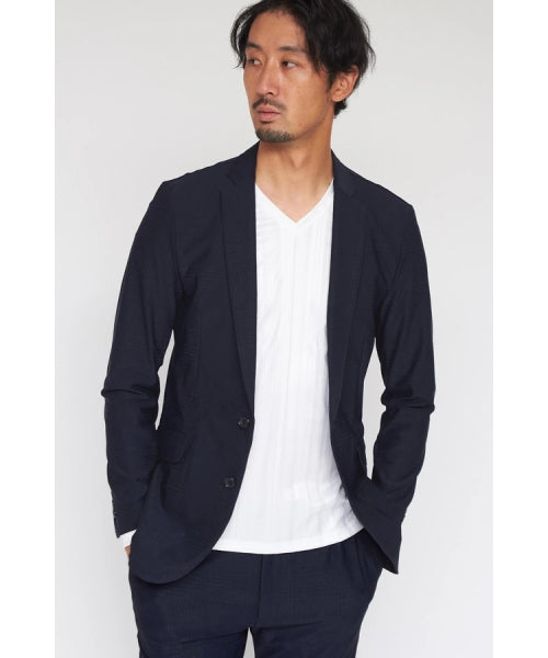 ハイストリート HIGH STREET HIGH STREET∴4WAYグレンチェックジャガードジャケット （ネイビー） ネイビー
