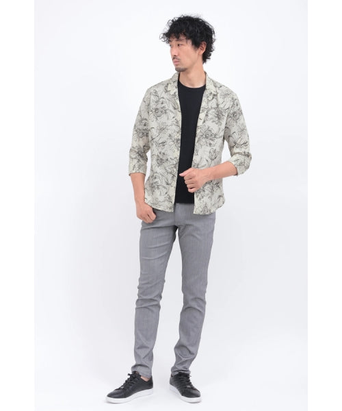 High Street Line Flower Short Wing 7/10 Sleeve Shirt