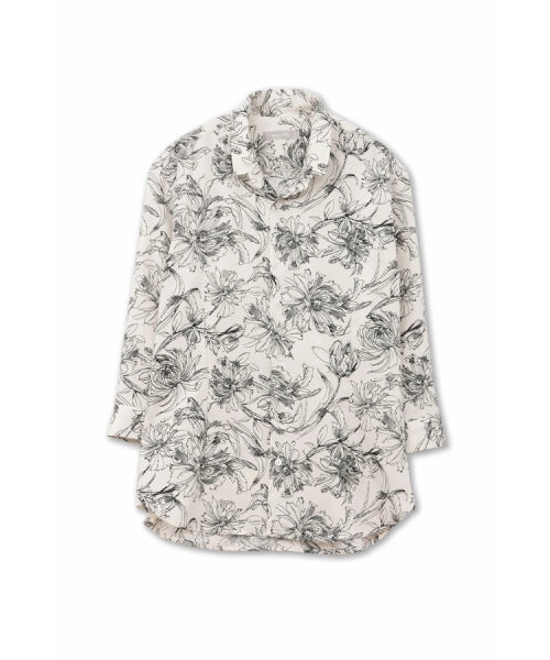 High Street Line Flower Short Wing 7/10 Sleeve Shirt