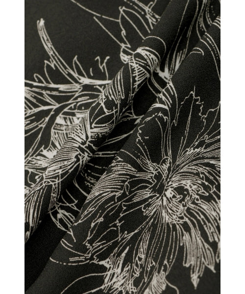 High Street Line Flower Short Wing 7/10 Sleeve Shirt