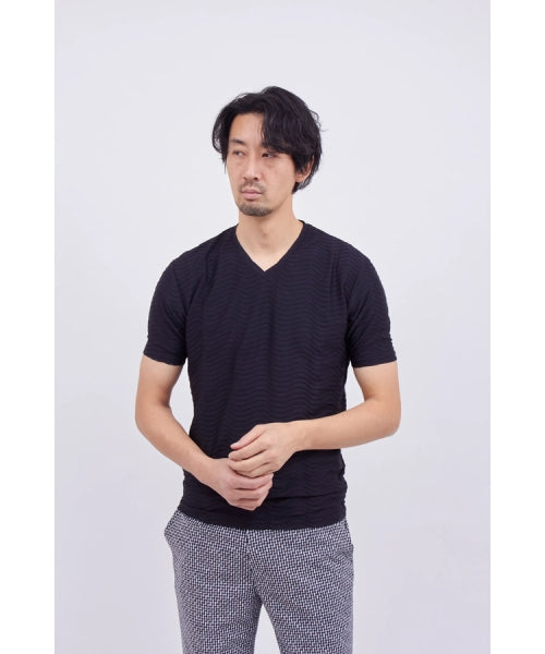 ハイストリート HIGH STREET HIGH STREET∴オンデJQハンソデVネック （ブラック） ブラック