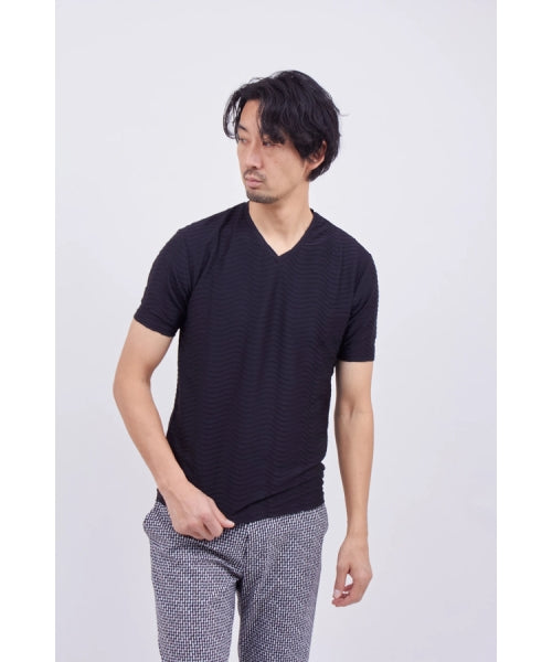 ハイストリート HIGH STREET HIGH STREET∴オンデJQハンソデVネック （ブラック） ブラック