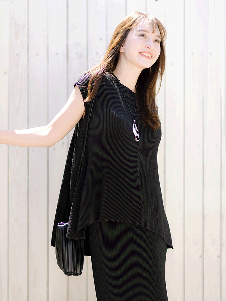 スペッチオ SPECCHIO プリーツ巾着ショルダーミニバッグ （ブラック） ブラック