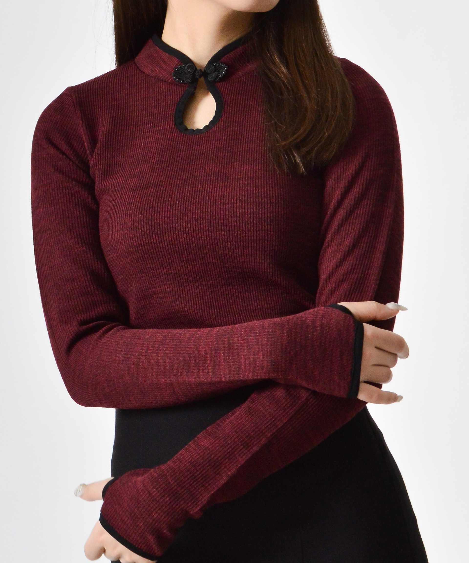 スピリトーゾ Spiritoso チャイナニットトップス