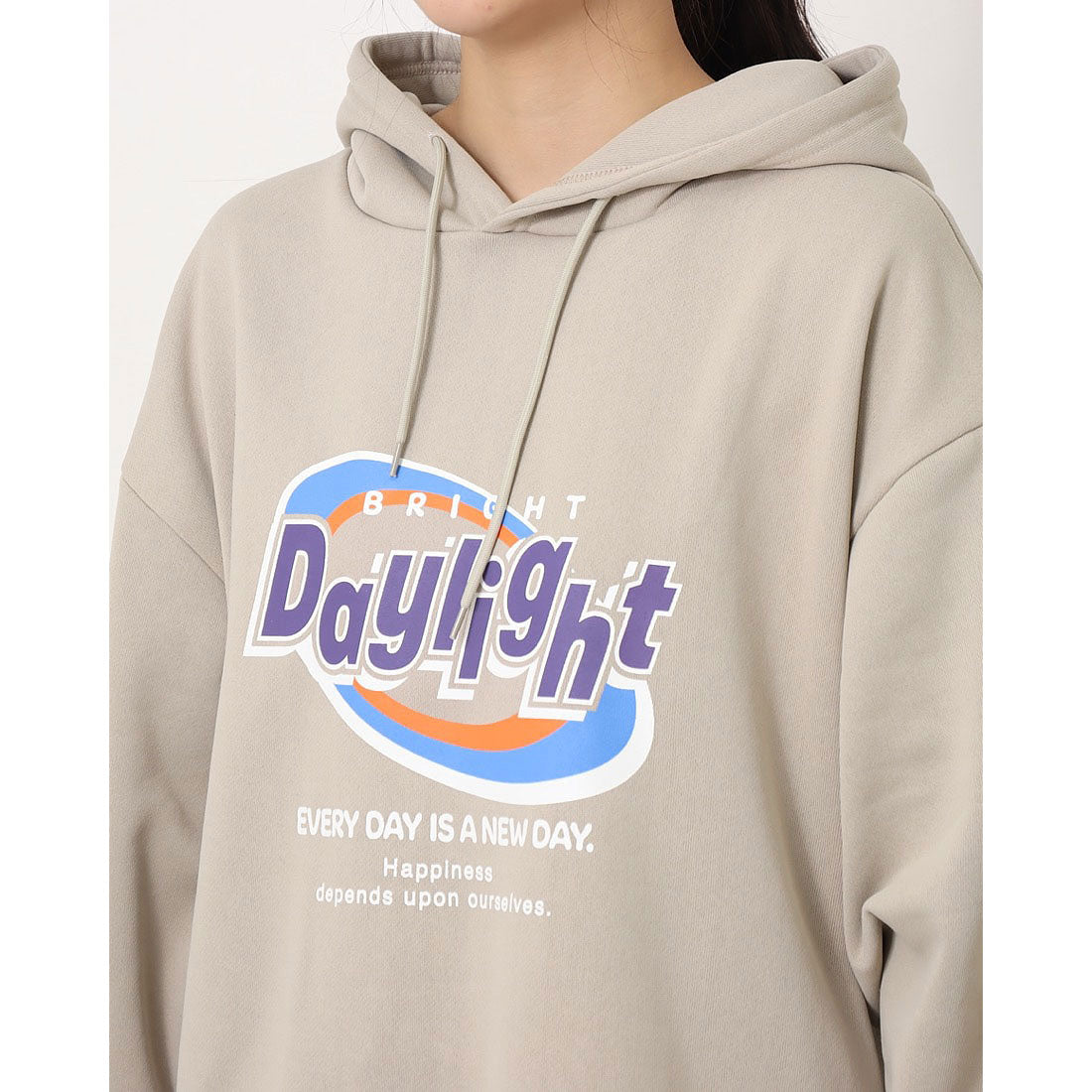 スピリトーゾ Spiritoso daylightビッグプリント裏起毛パーカー
