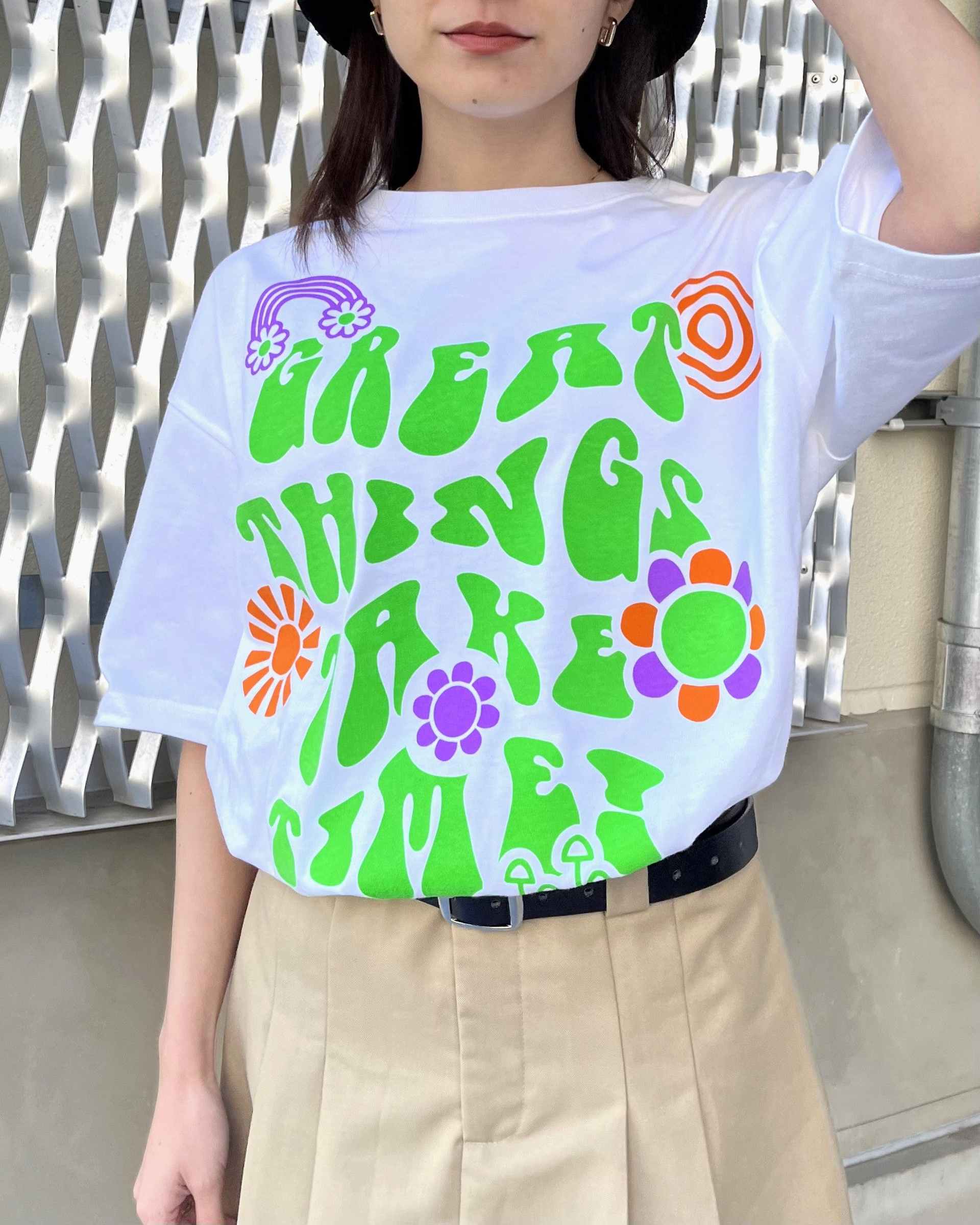 スピリトーゾ Spiritoso レトロヒッピービッグシルエットTシャツ