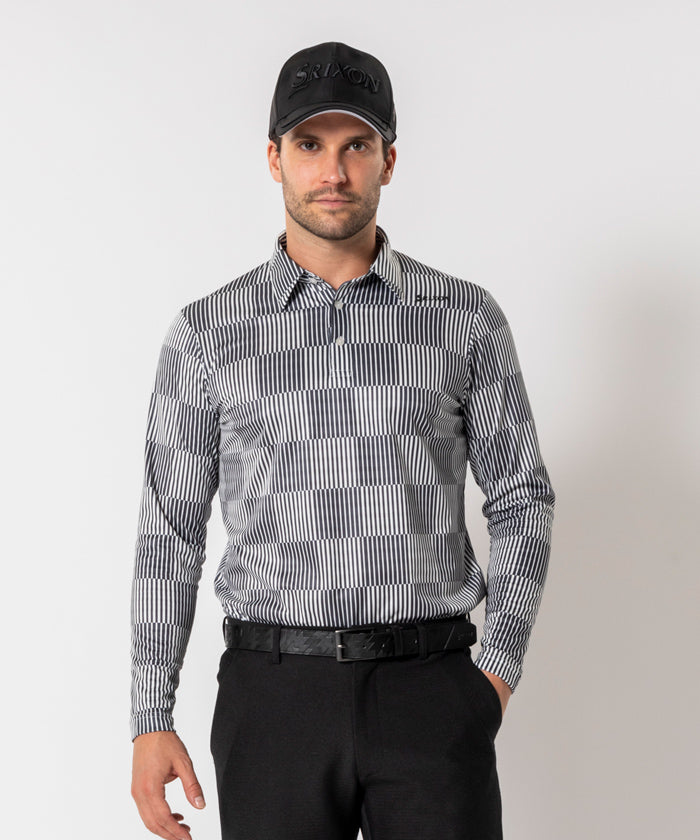 yonfa boxy slit shirt gray stripe 大変美品 バックスタイルもお洒落に『ストライプ柄』前後ボタンデザインシャツ