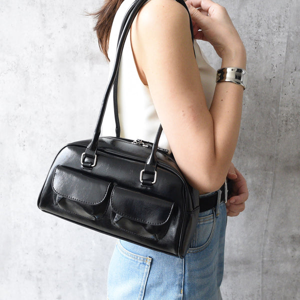 バッグ alfredo BANNISTER/leather Boston bag/Y2K alfredo BANNISTER leather Boston bag Y2K - メルカリ
