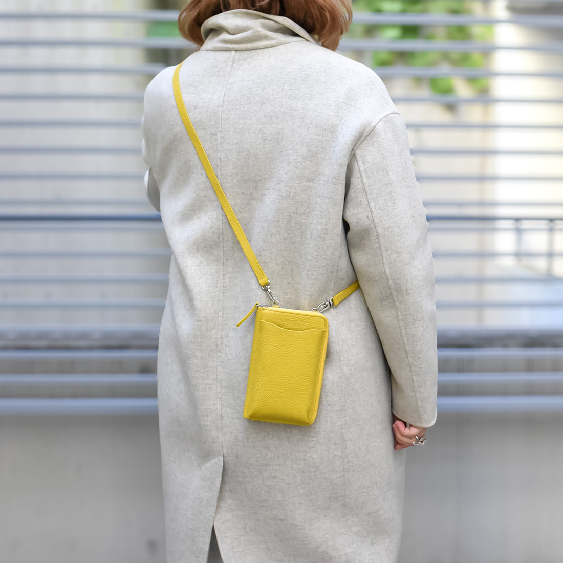 スタイロ styiro 本革お財布スマホミニショルダーバッグ,イエロー