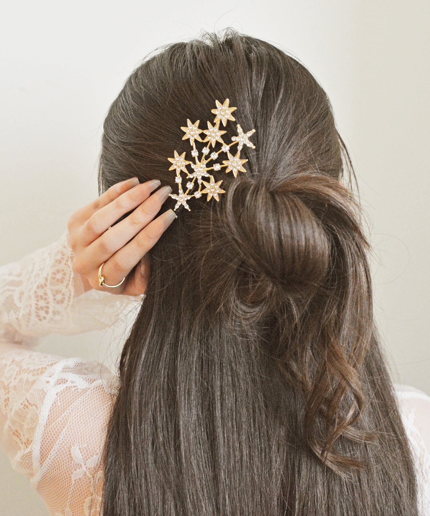 スタイロ styiro キラキラスターフラワーヘアクリップ（ゴールド） ゴールド