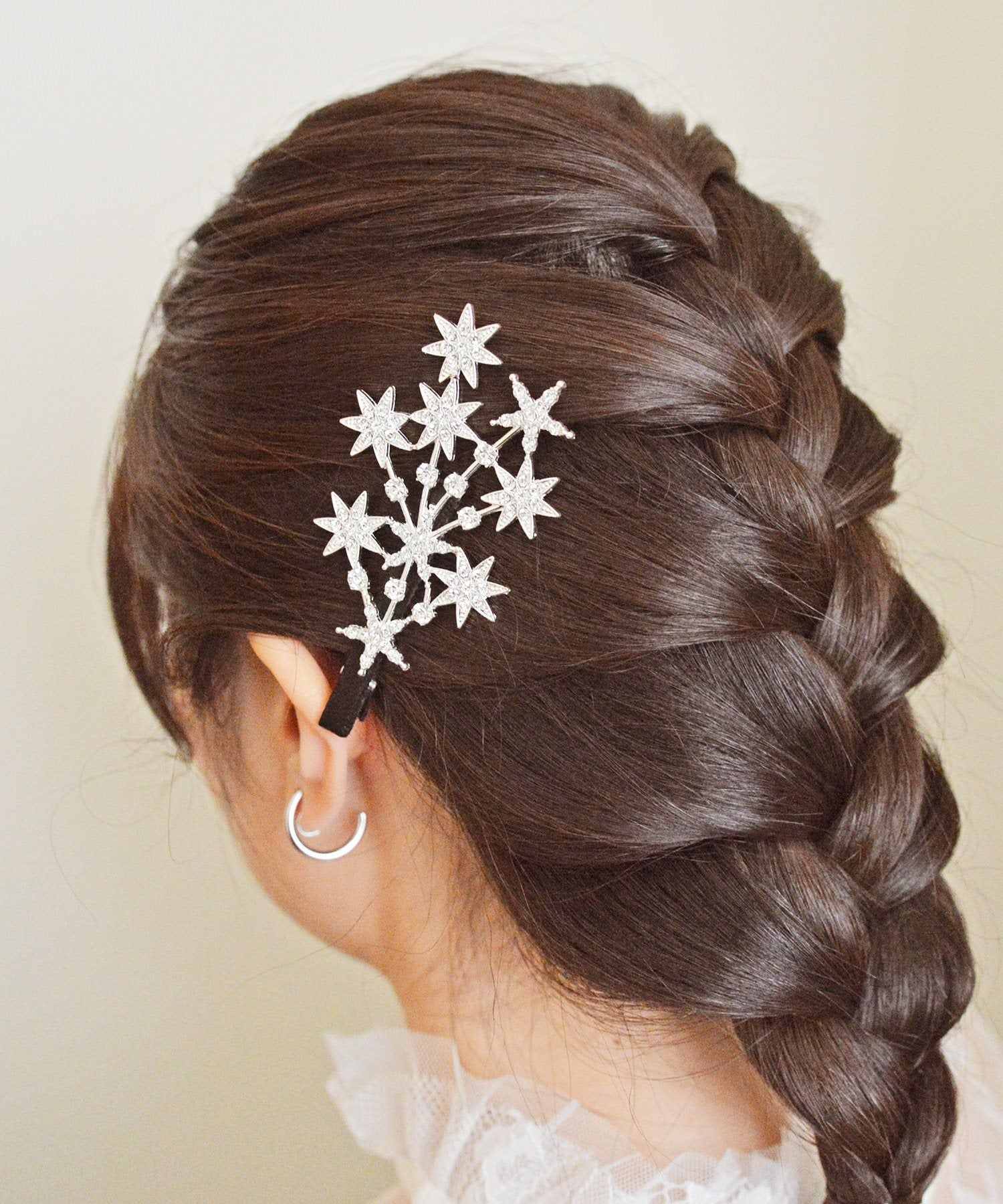 スタイロ styiro キラキラスターフラワーヘアクリップ （シルバー） シルバー