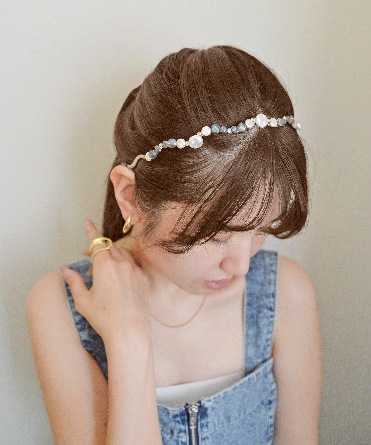 スタイロ styiro コインパールビジューカチューシャ（ブルー） ブルー