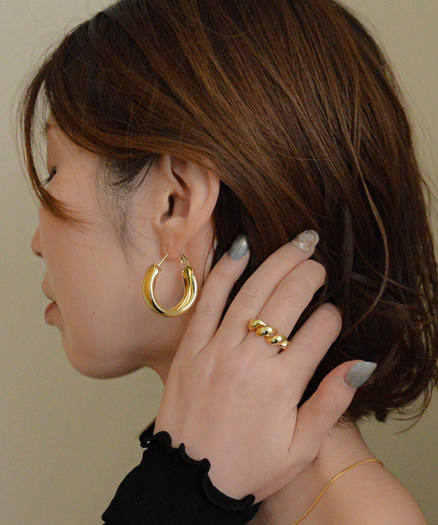 スタイロ styiro ニッケルフリー メタルワイドフープピアス （ゴールド） ゴールド