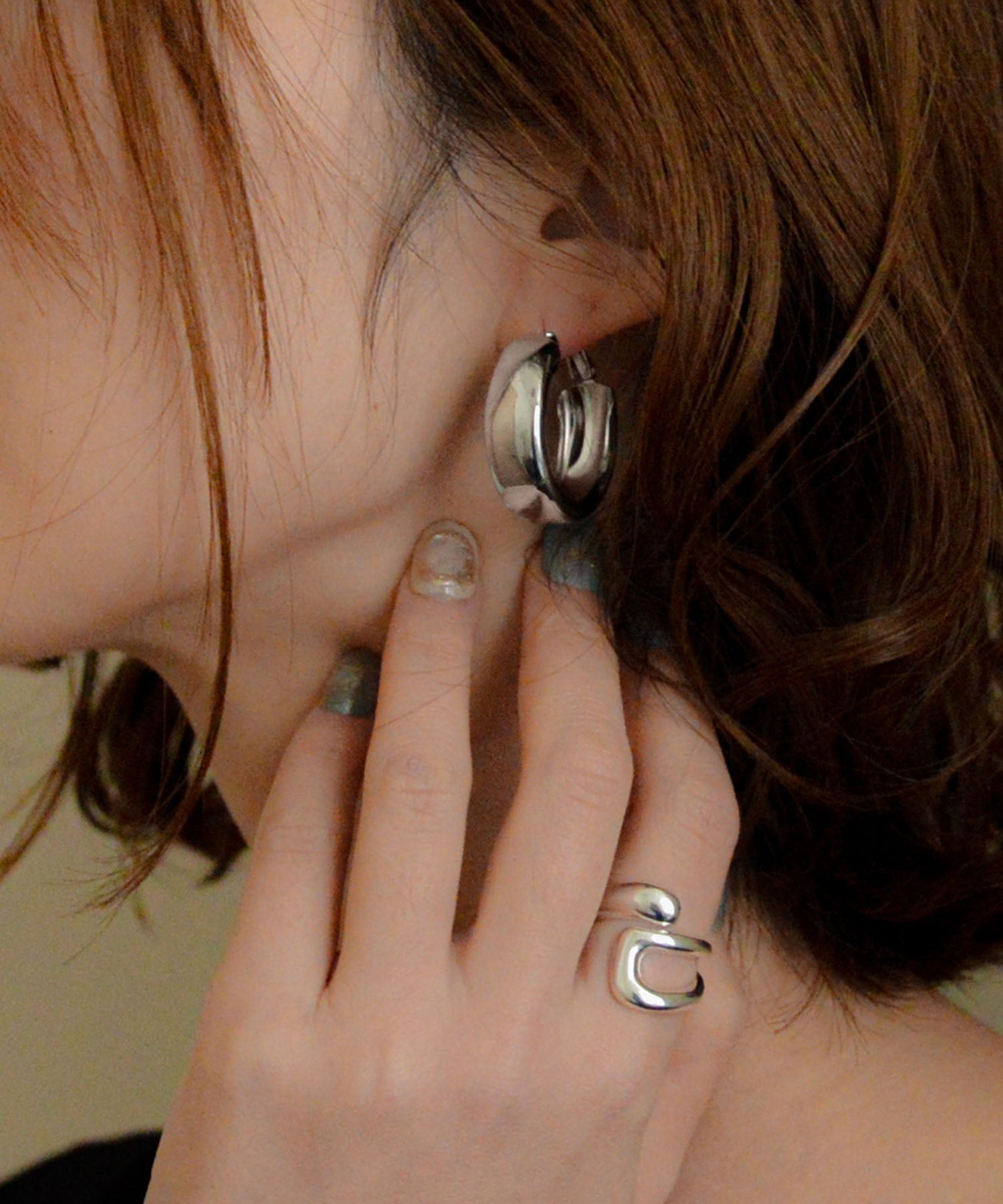 スタイロ styiro ニッケルフリー メタルワイドフープピアス （シルバー） シルバー
