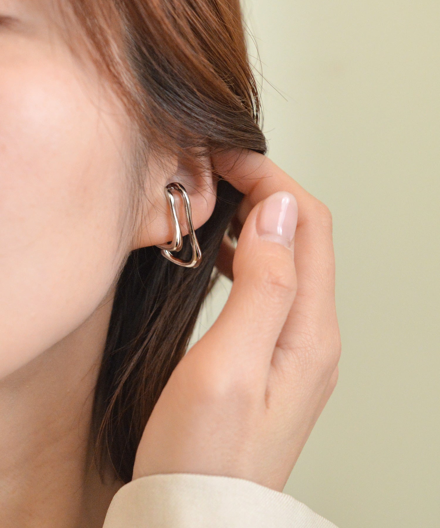 スタイロ styiro ニッケルフリーダブルメタルイヤーカフ （シルバー） シルバー