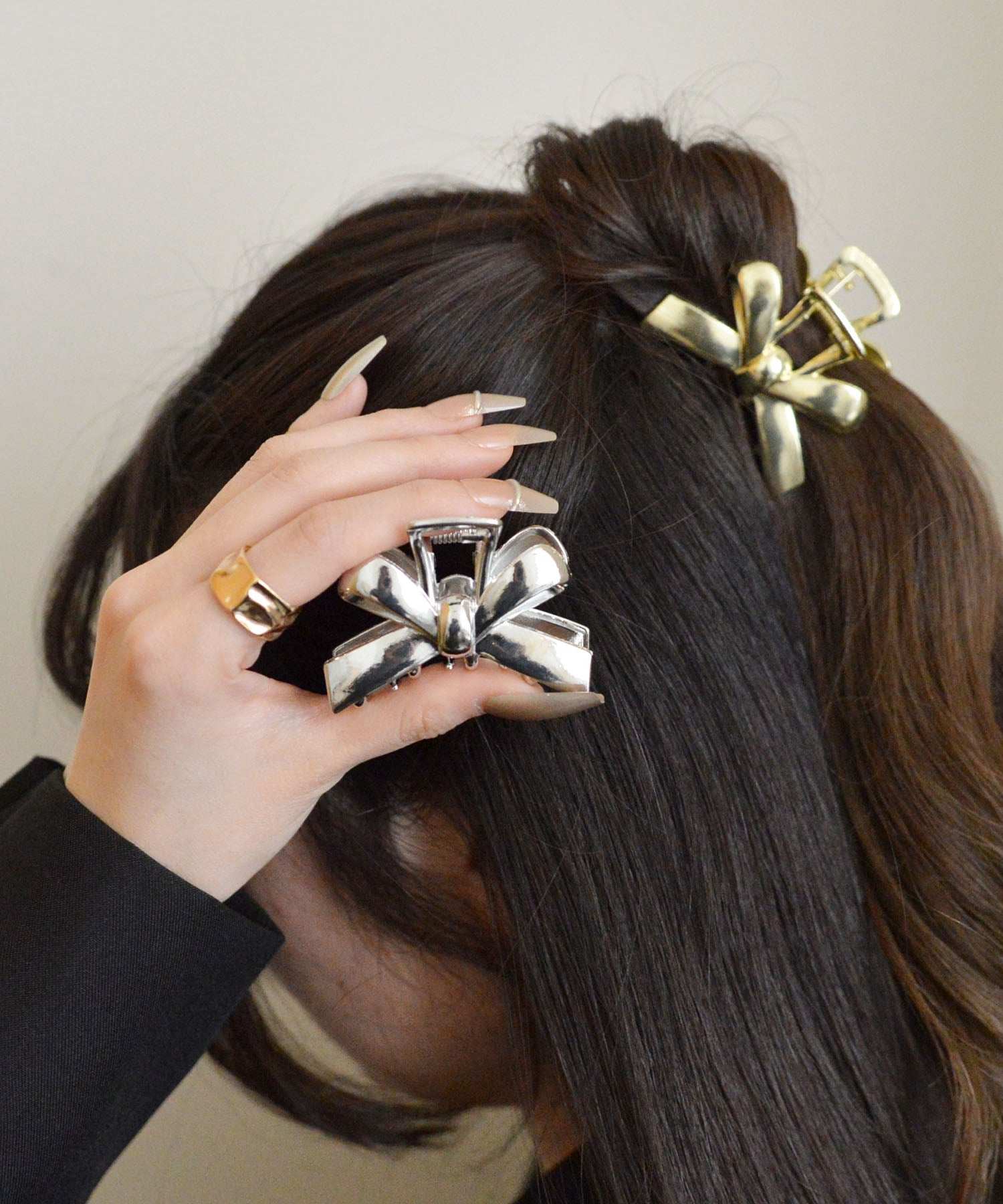 スタイロ styiro リボンミニヘアバンスクリップ （ゴールド） ゴールド