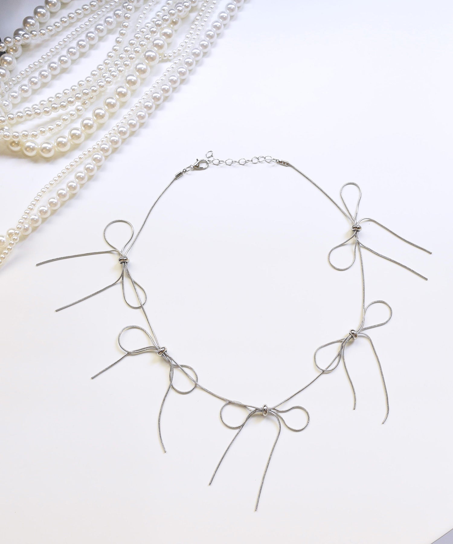 スタイロ styiro ニッケルフリー リボンチェーンネックレス （シルバー） シルバー