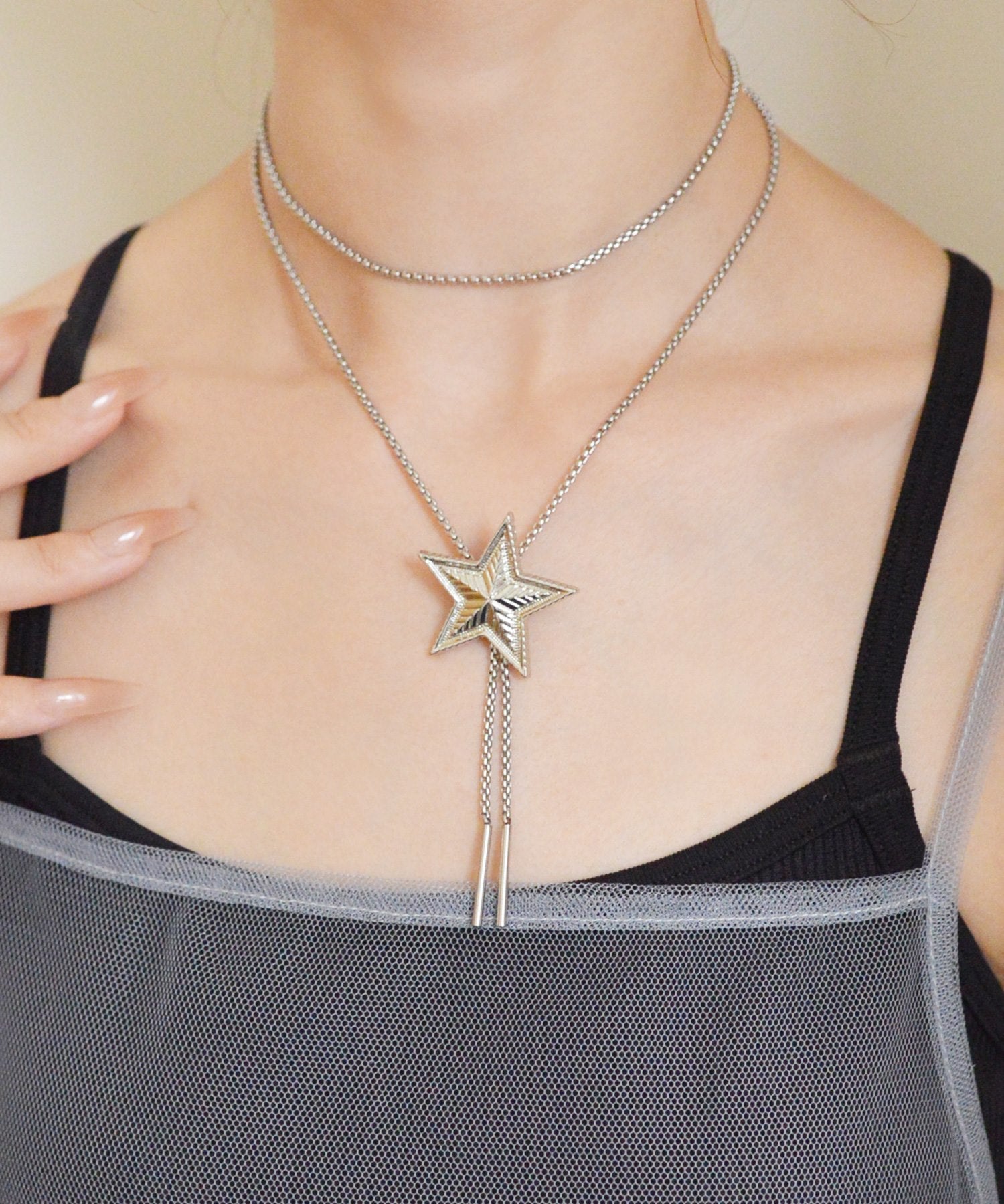 スタイロ styiro ニッケルフリー スターメタルループタイ ネックレス （シルバー） シルバー