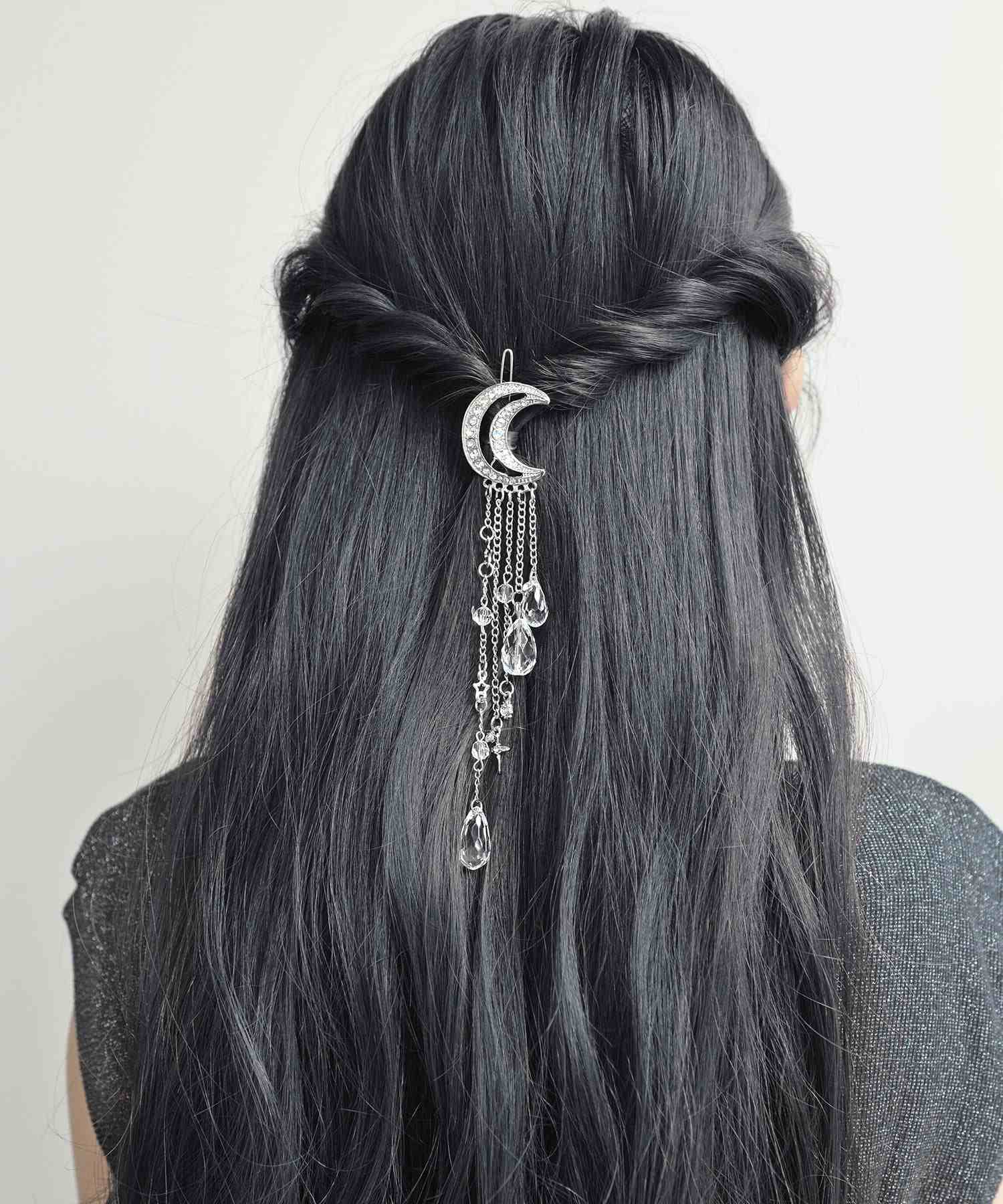 スタイロ styiro ビジューチャームクレセントムーンダボピン （シルバー） シルバー